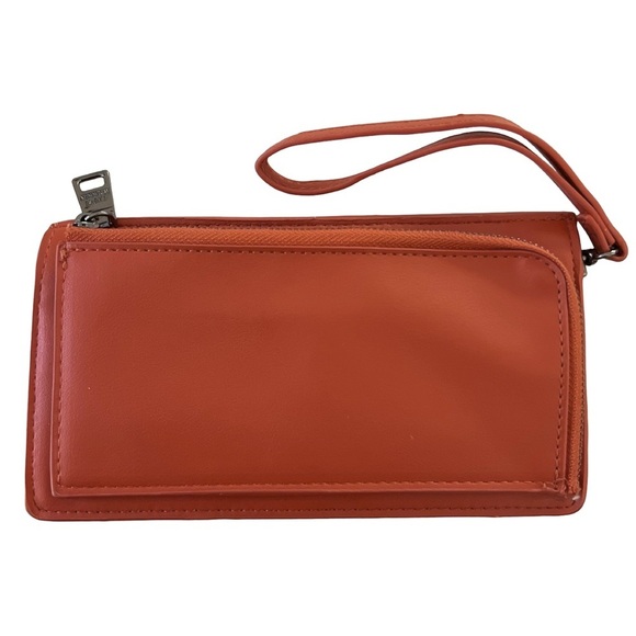 STEVE MADDEN • Burnt Orange Cabby Clutch Wristlet Wallet - Picture 2 of 9